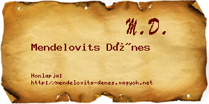 Mendelovits Dénes névjegykártya